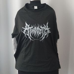 Black Short Sleeve Tee with Bold Graphic Design